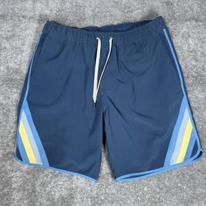 Fair Habor Swim Trunks Men's Medium Blue Anchor Mesh Liner Pockets Board Surf